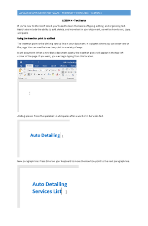 MS WORD Lesson 9 - FIRST year Second Semester - Application Software ...