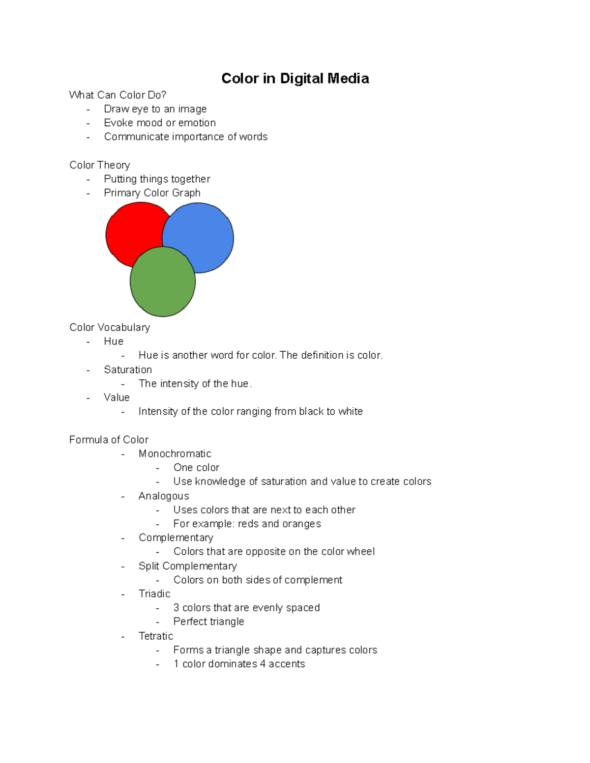 Week 3 - Intro to Digital Media (Color) - Color in Digital Media What ...