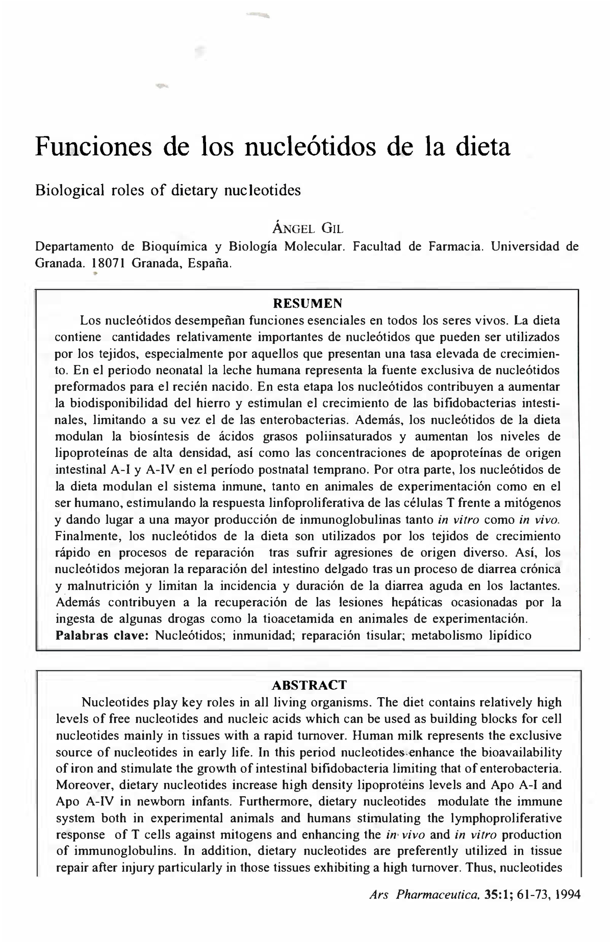 Artículo Cientifico 3 - Complejo B - Funciones De Los Nucleótidos De La ...