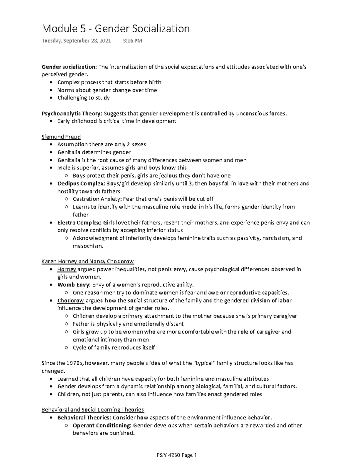 Module 5 - Gender Socialization - PSY 4230 - Utah State - Studocu