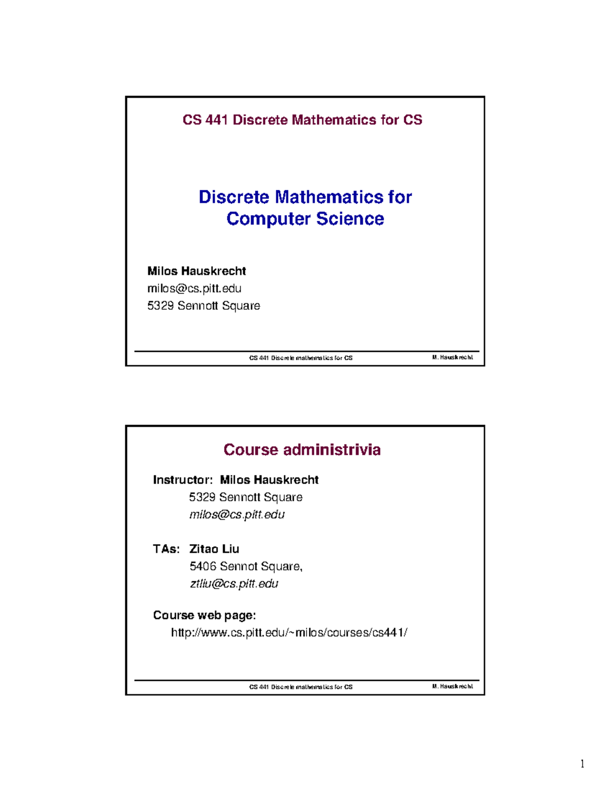 computer fundamentals summary - CS 441 Discrete mathematics for CS M ...