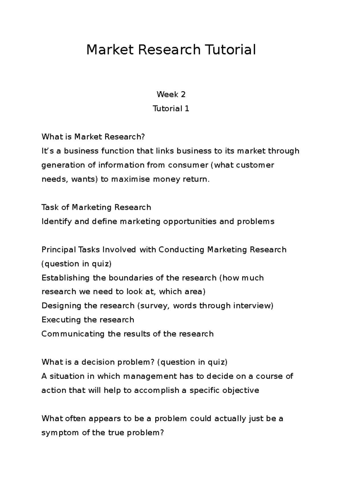 what is the task of marketing research