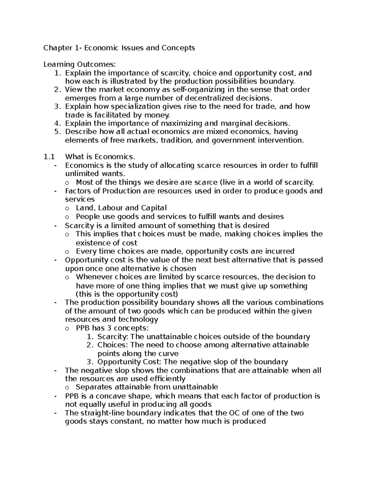 Chapter 1 - enjoy - Chapter 1- Economic Issues and Concepts Learning ...