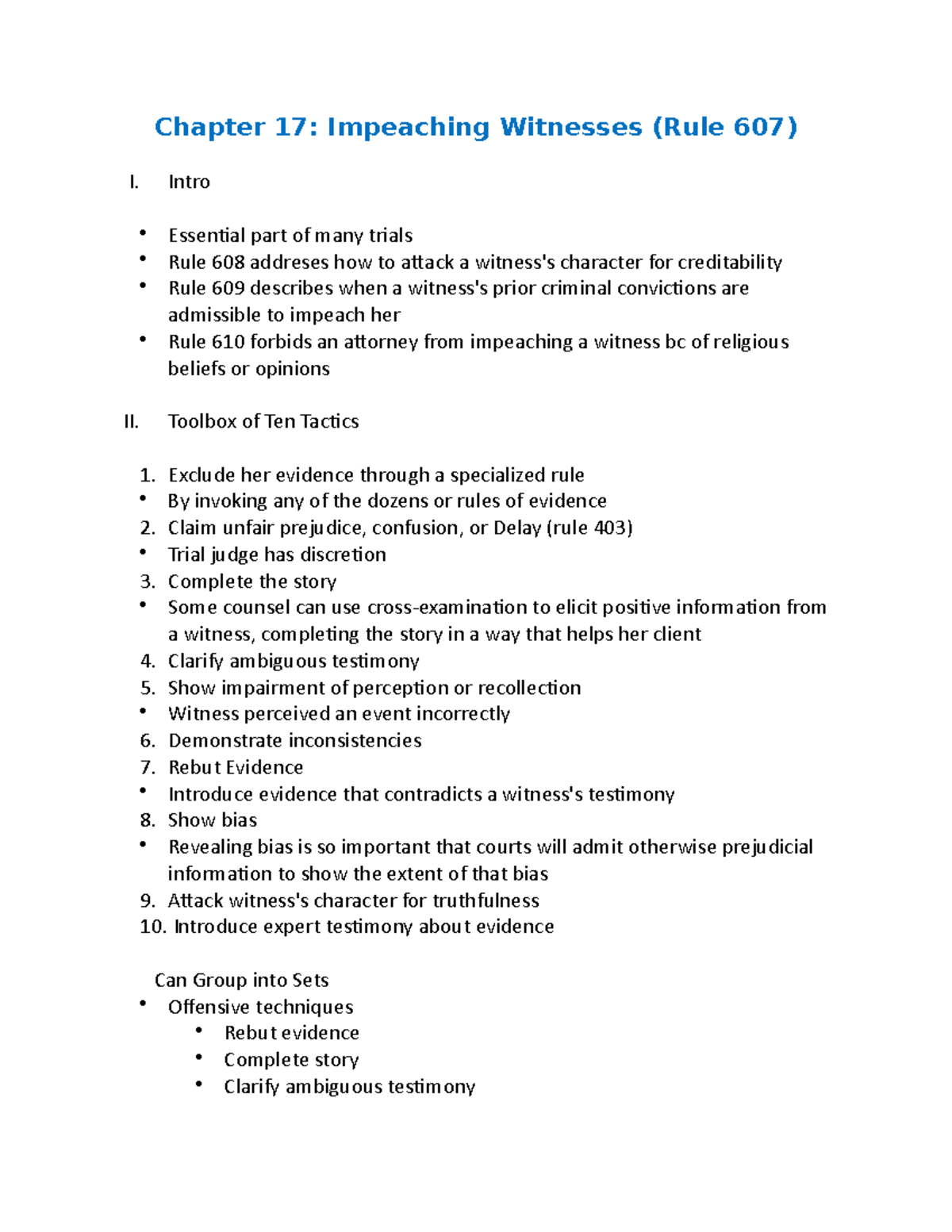 Rules 607: Impeaching witnesses - Chapter 17: Impeaching Witnesses ...