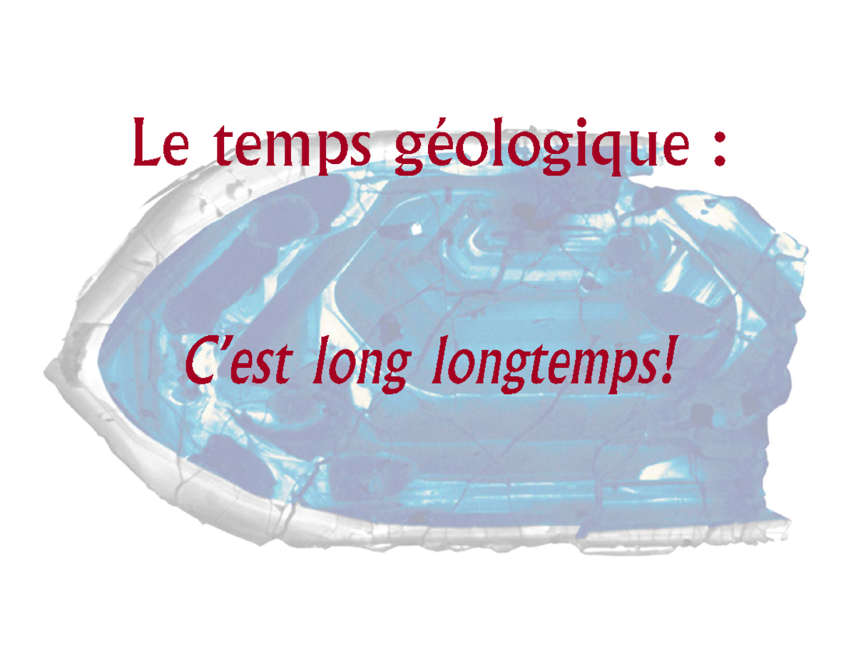 3 - Le temps géologique 2024 B - Le temps géologique : C’est long ...