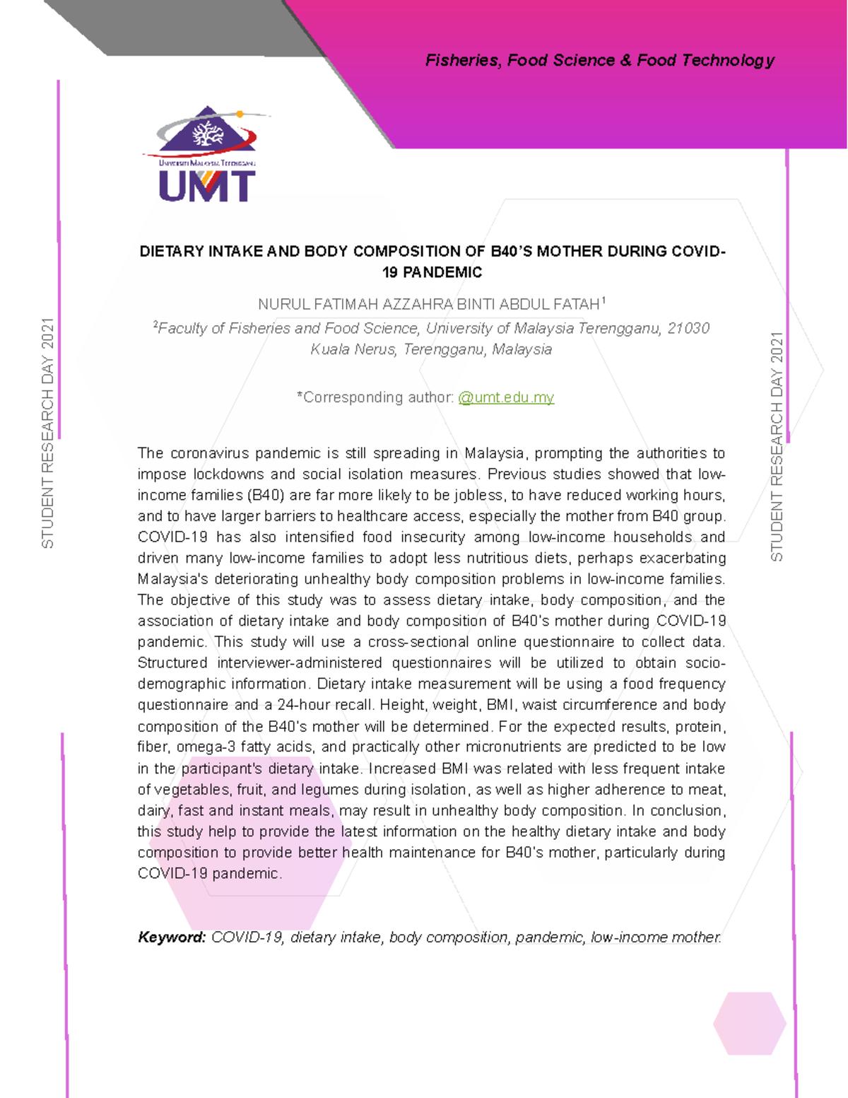 STM3106 - Assignment Lab Report Subject Food Processing - v Fisheries ...