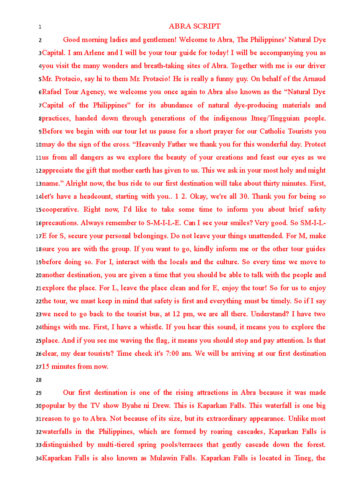 Arlene Abra Script - Company Profile Project - ABRA SCRIPT Good morning ...