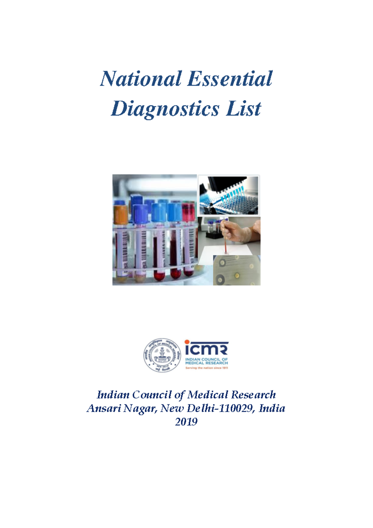 NEDL 2019 - Uahwha - National Essential Diagnostics List Indian Council ...