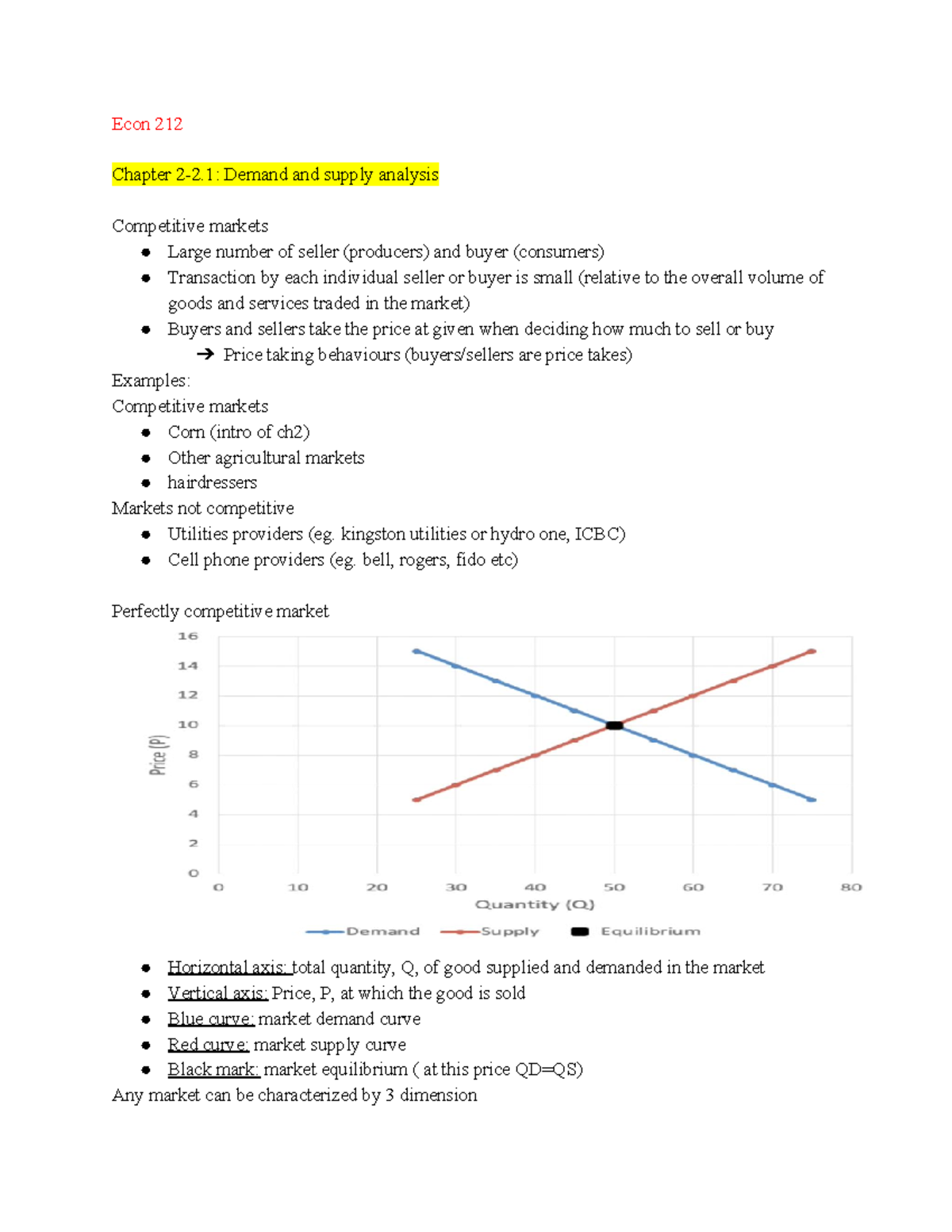 Econ 212 - Lecture notes 1-6 - Econ 212 Chapter 2-2: Demand and supply ...