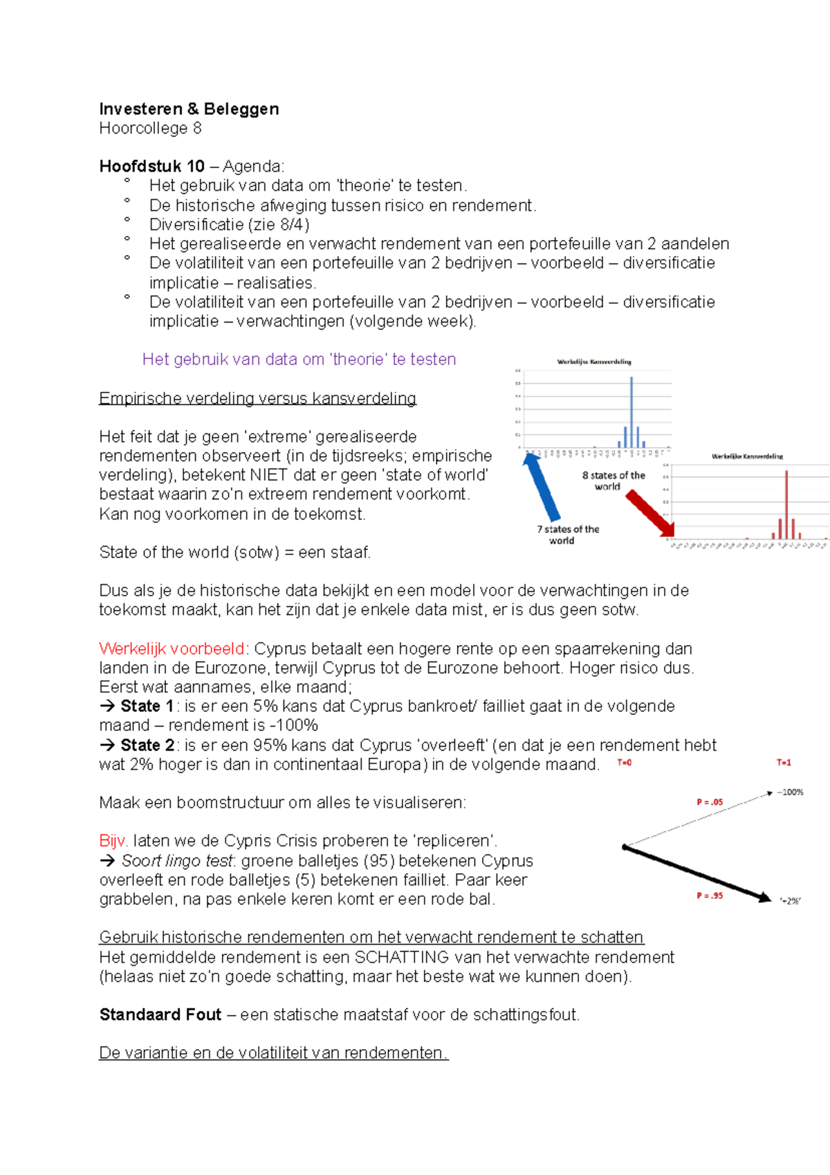 I&B Hoorcollege 8 - Investeren & Beleggen Hoorcollege 8 Hoofdstuk 10 ...