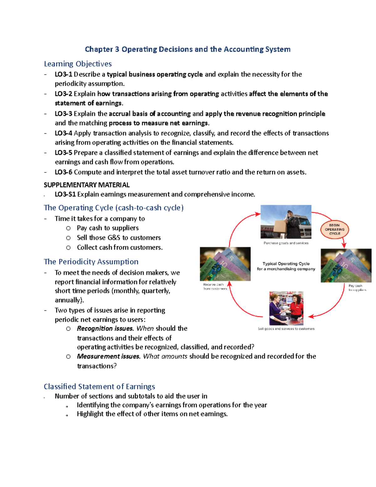 Chapter 3 - Operating Decisions and the Accounting System - LO3-2 ...