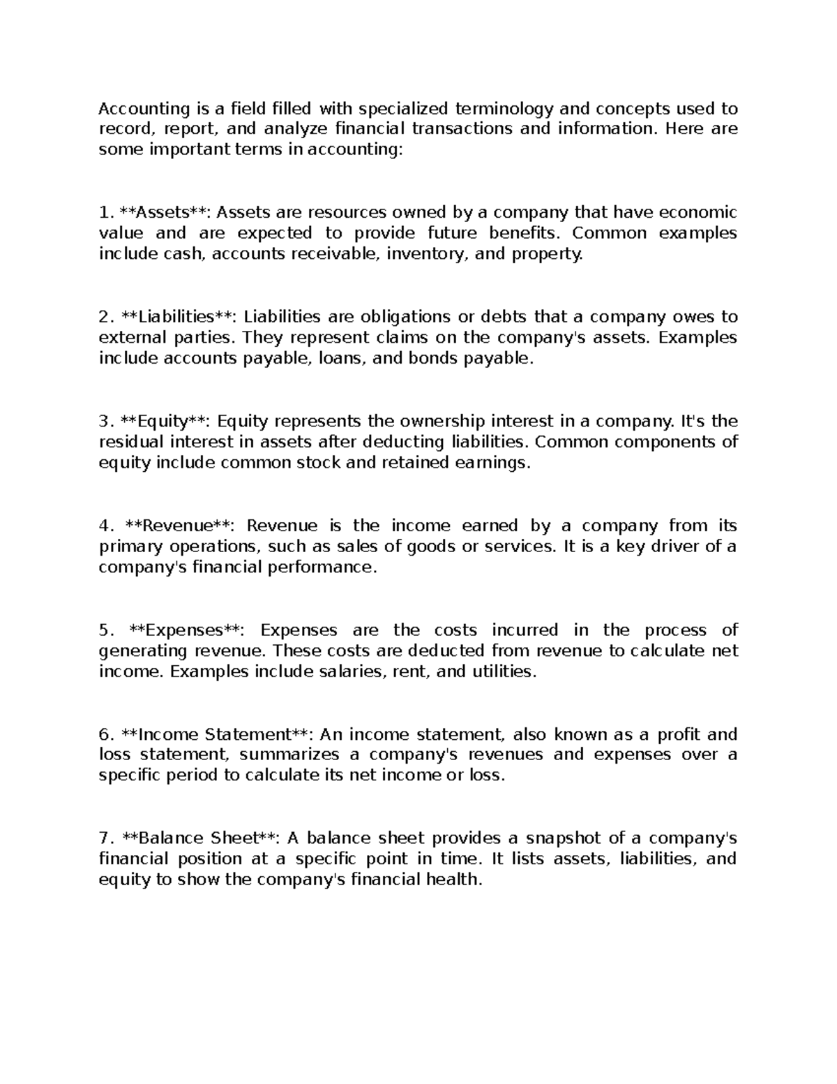 Term in accounting Accounting is a field filled with specialized