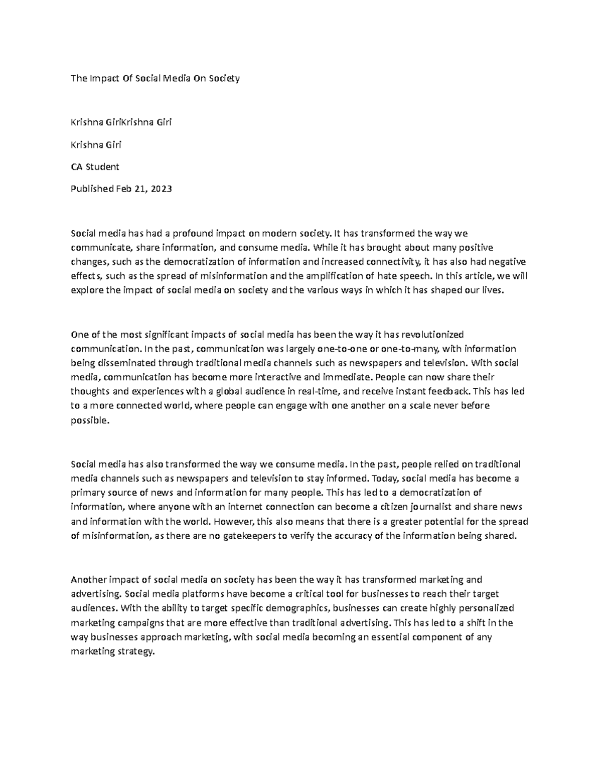 The Impact Of Social Media On Society - It has transformed the way we ...