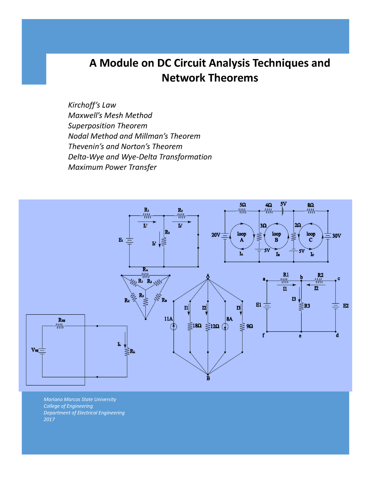 A Module On Circuit Analysis Techniques And Network Theorems - Mariano ...