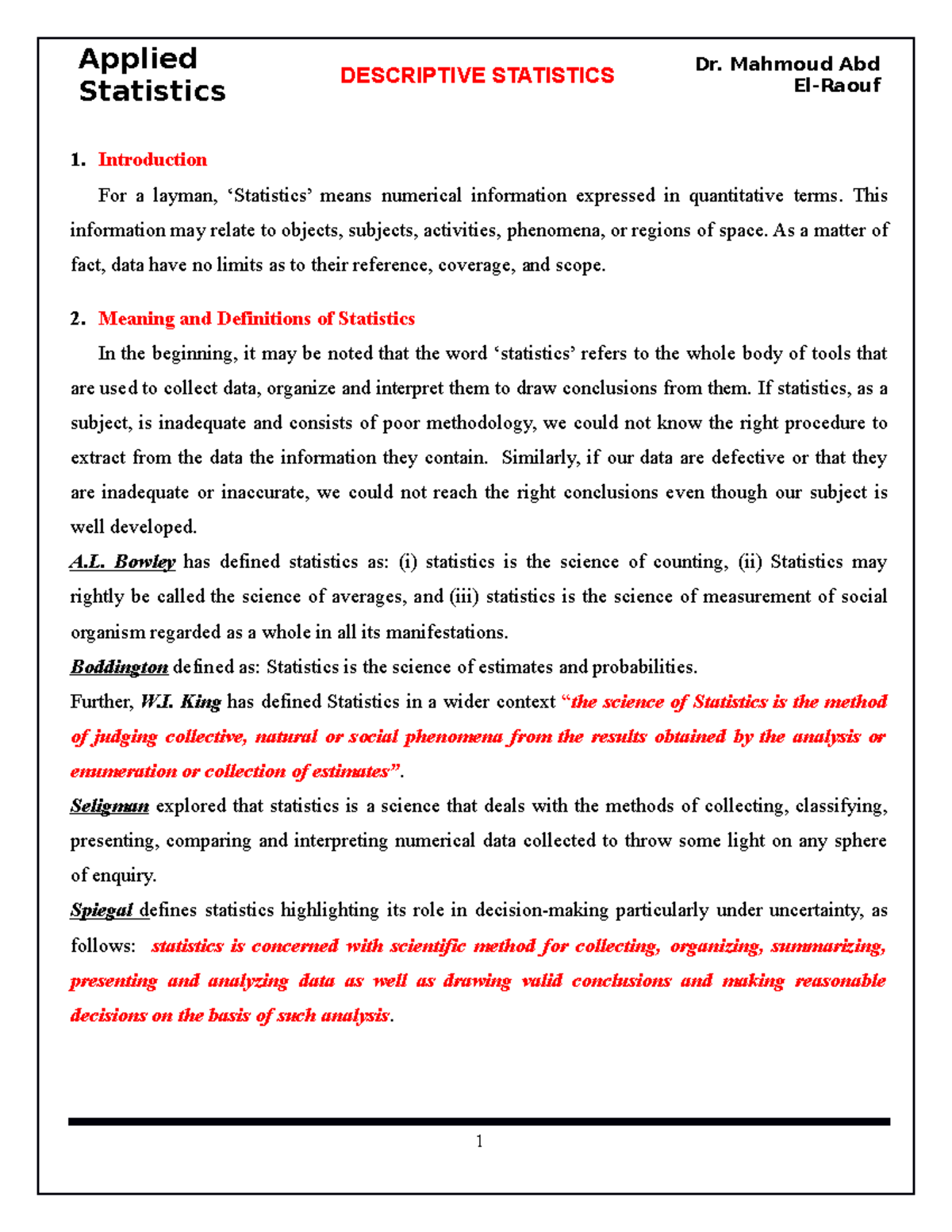 master thesis descriptive statistics