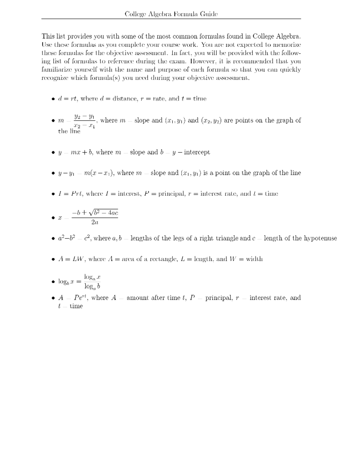 college algebra and problem solving arizona state