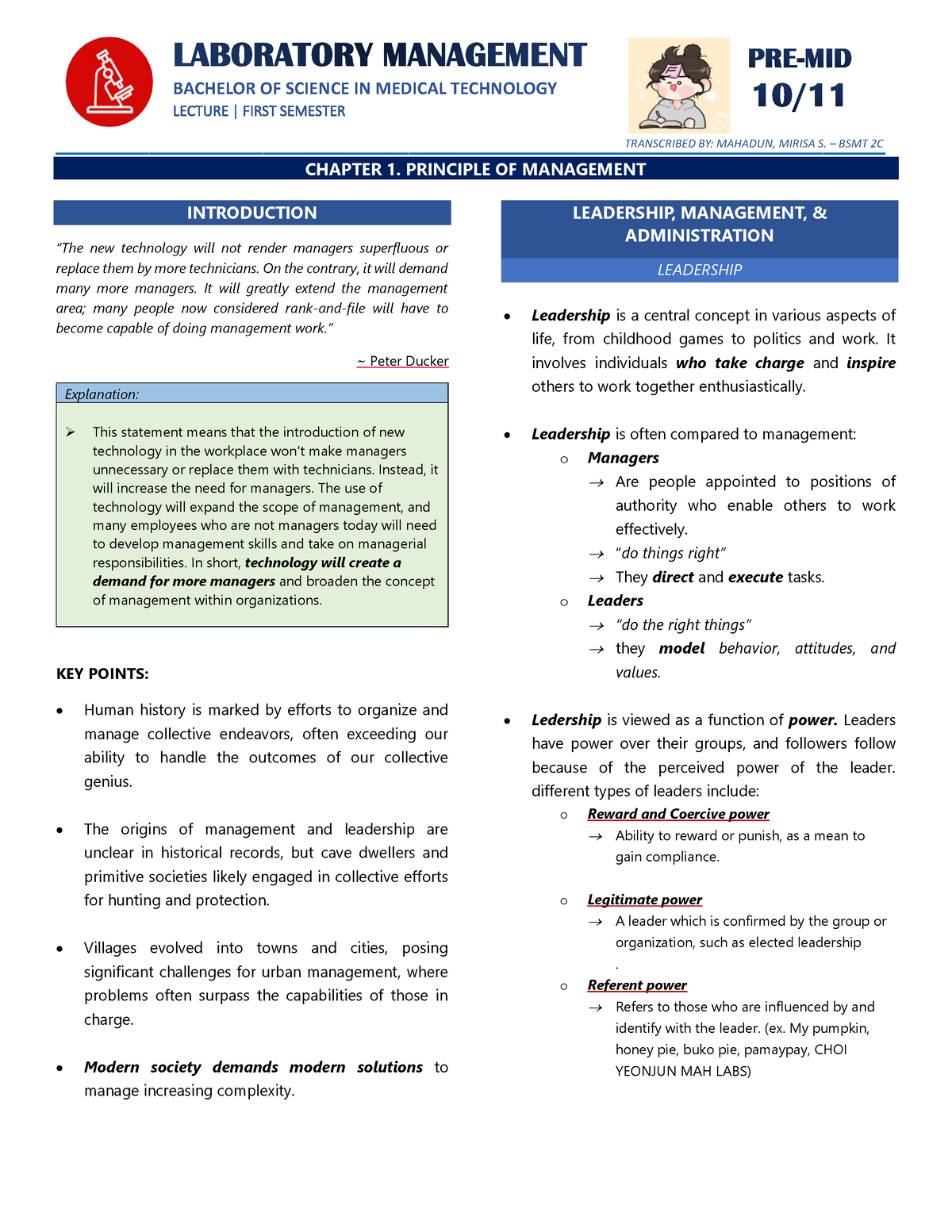 Chapter 1 : Principle Of Management - LABORATORY MANAGEMENT BACHELOR OF ...