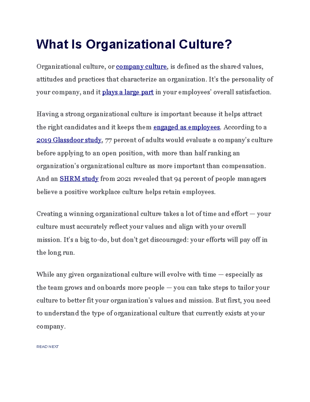 4 types of organizational culture What Is Organizational Culture