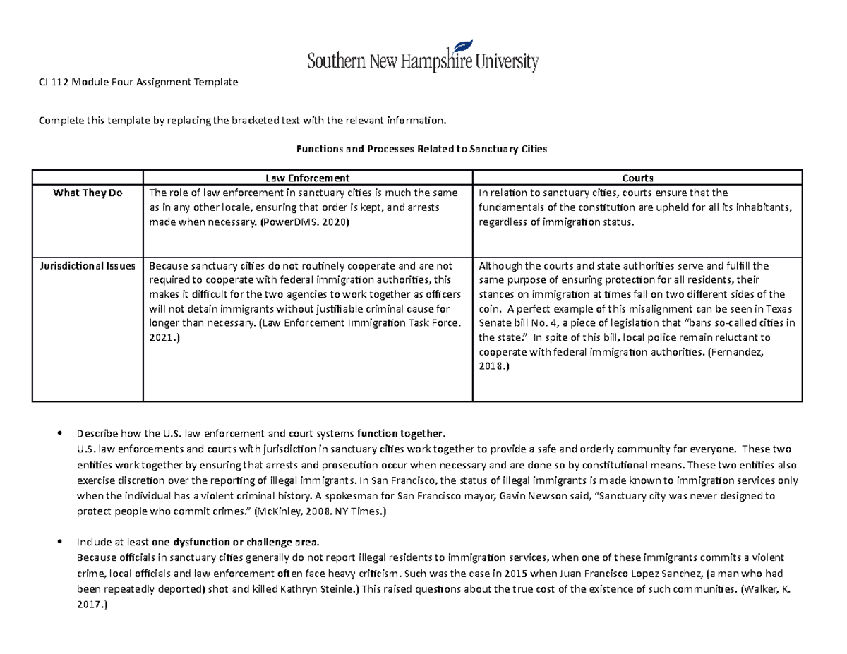 CJ 112 Module Four Assignment Template - CJ 112 Module Four Assignment ...