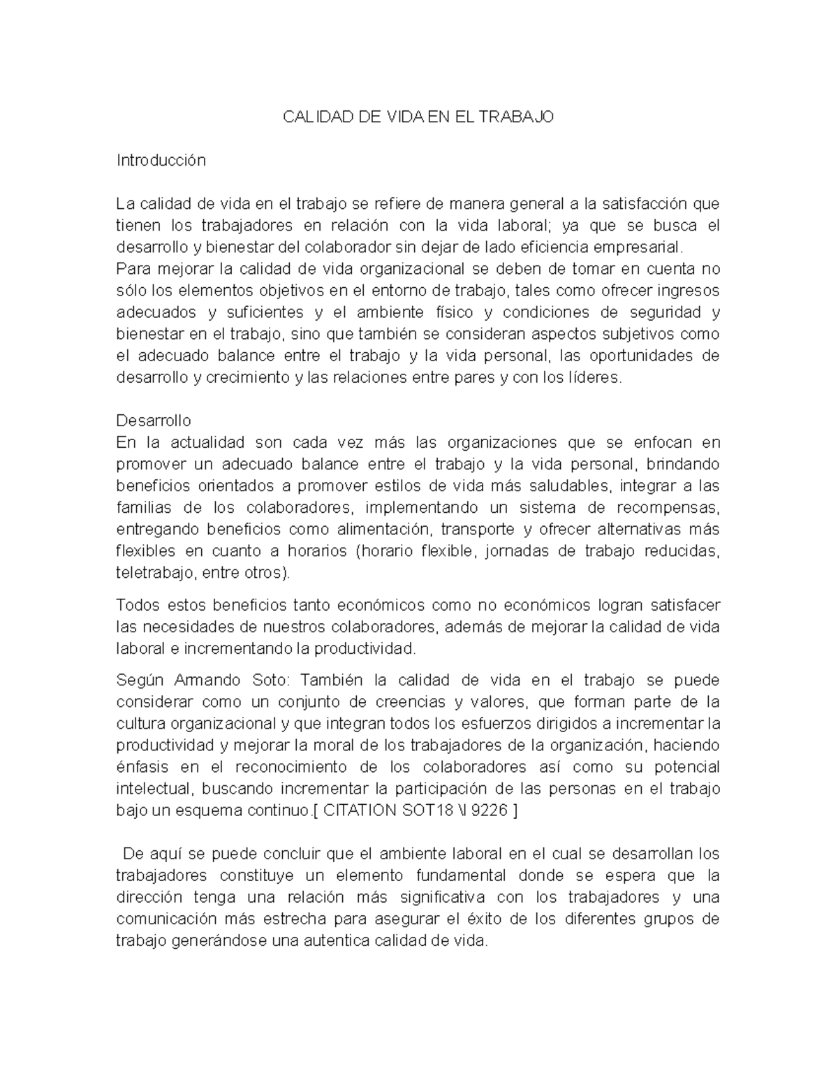 Calidad de vida en el trabajo - Para mejorar la calidad de vida ...