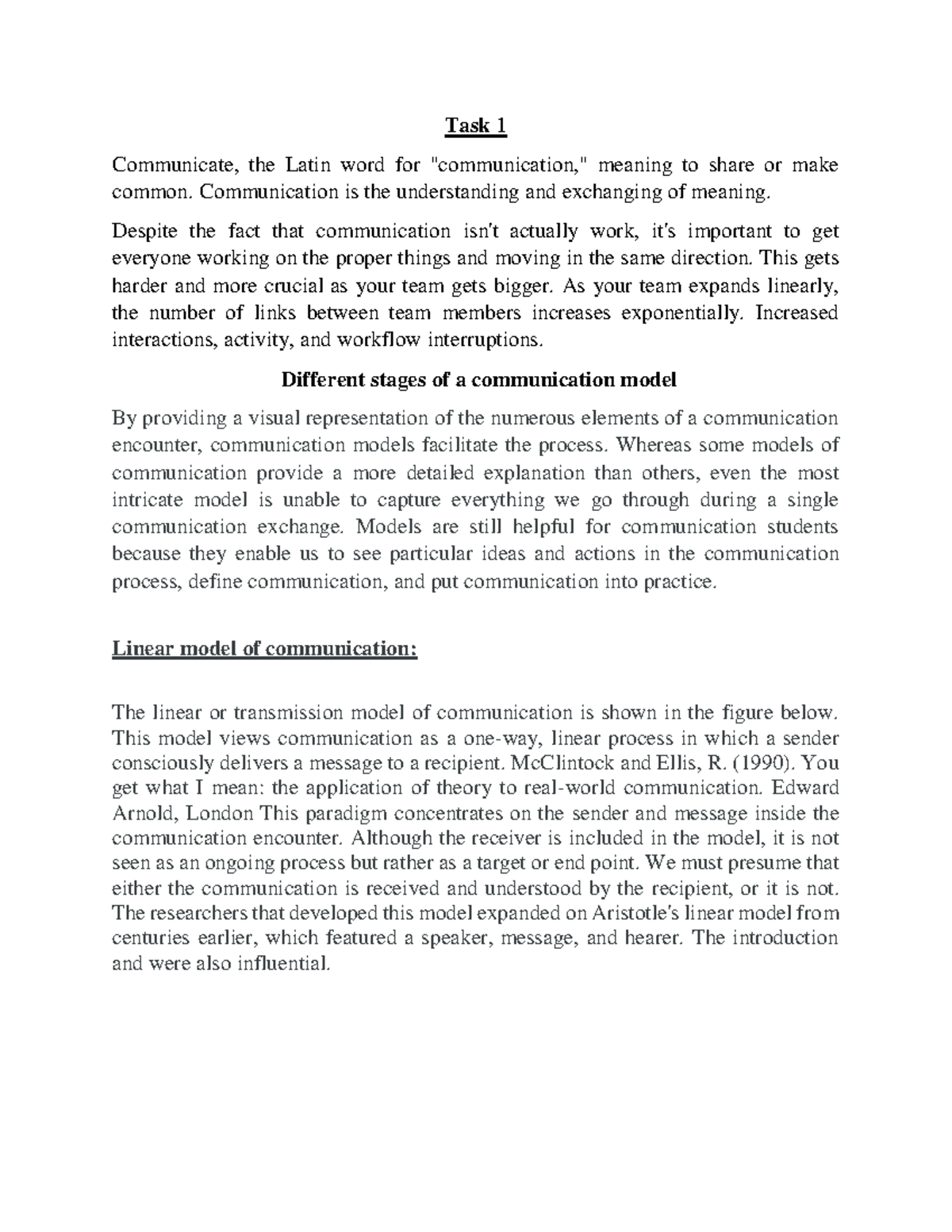 Null 122212 Task 1 Communicate, the Latin word for