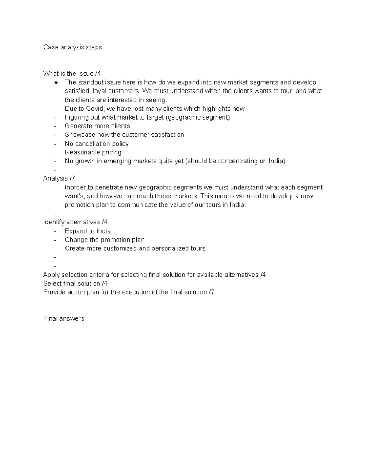 practice and review notes - Case analysis steps What is the issue / The ...