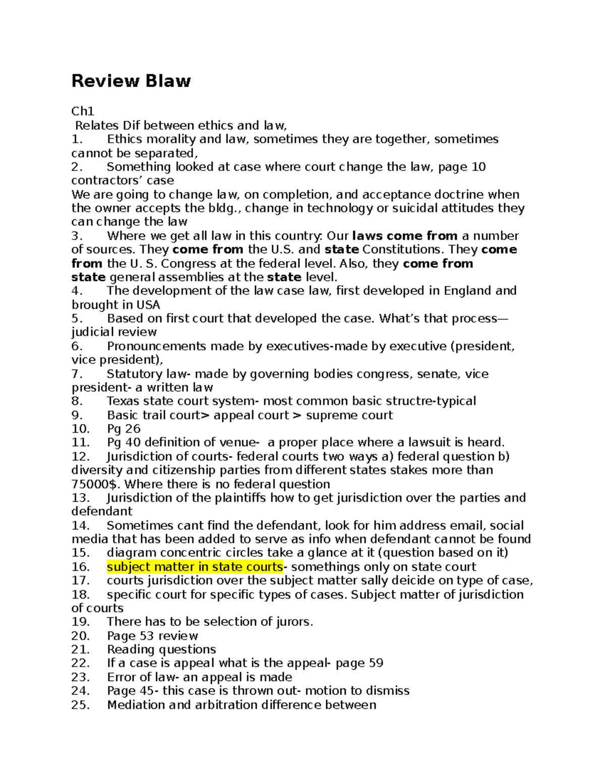 Review Blaw - Notes - Review Blaw Ch Relates Dif Between Ethics And Law ...