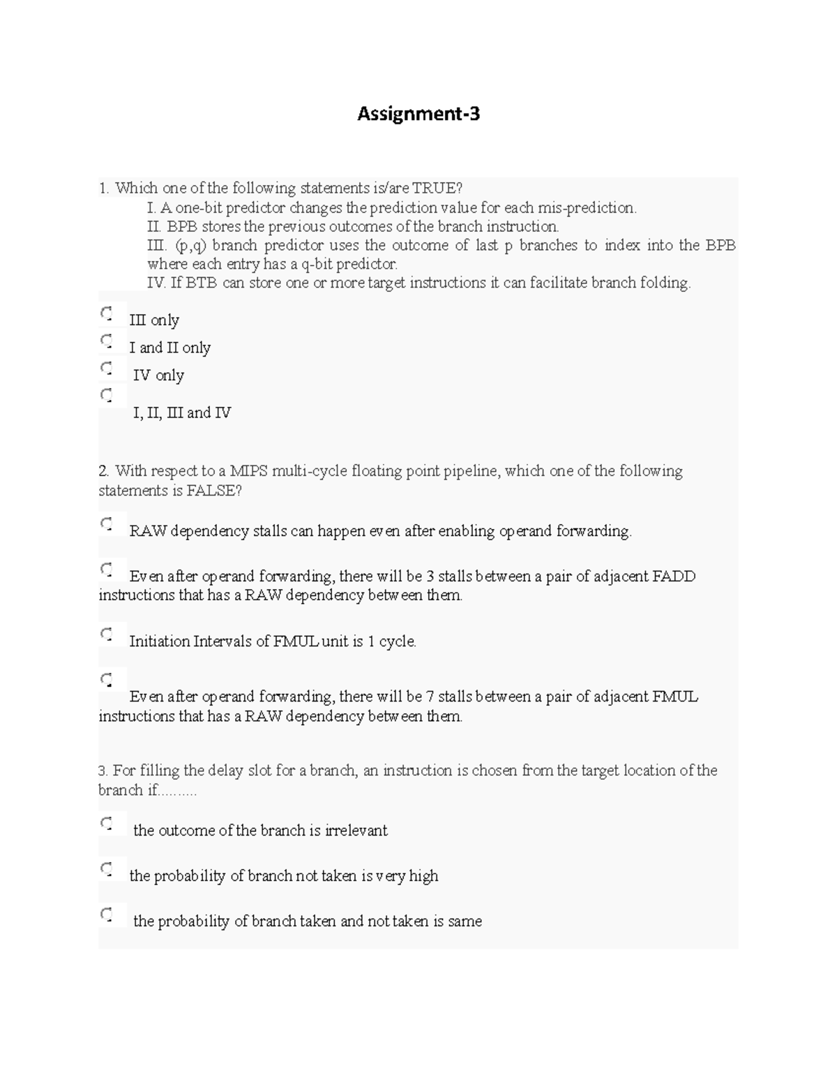 Nptel Assignment-3 - Assignment- Which one of the following statements ...