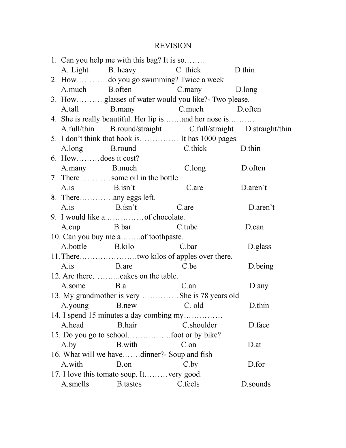 revision-used-to-practice-english-grammar-and-vocabularies-revision