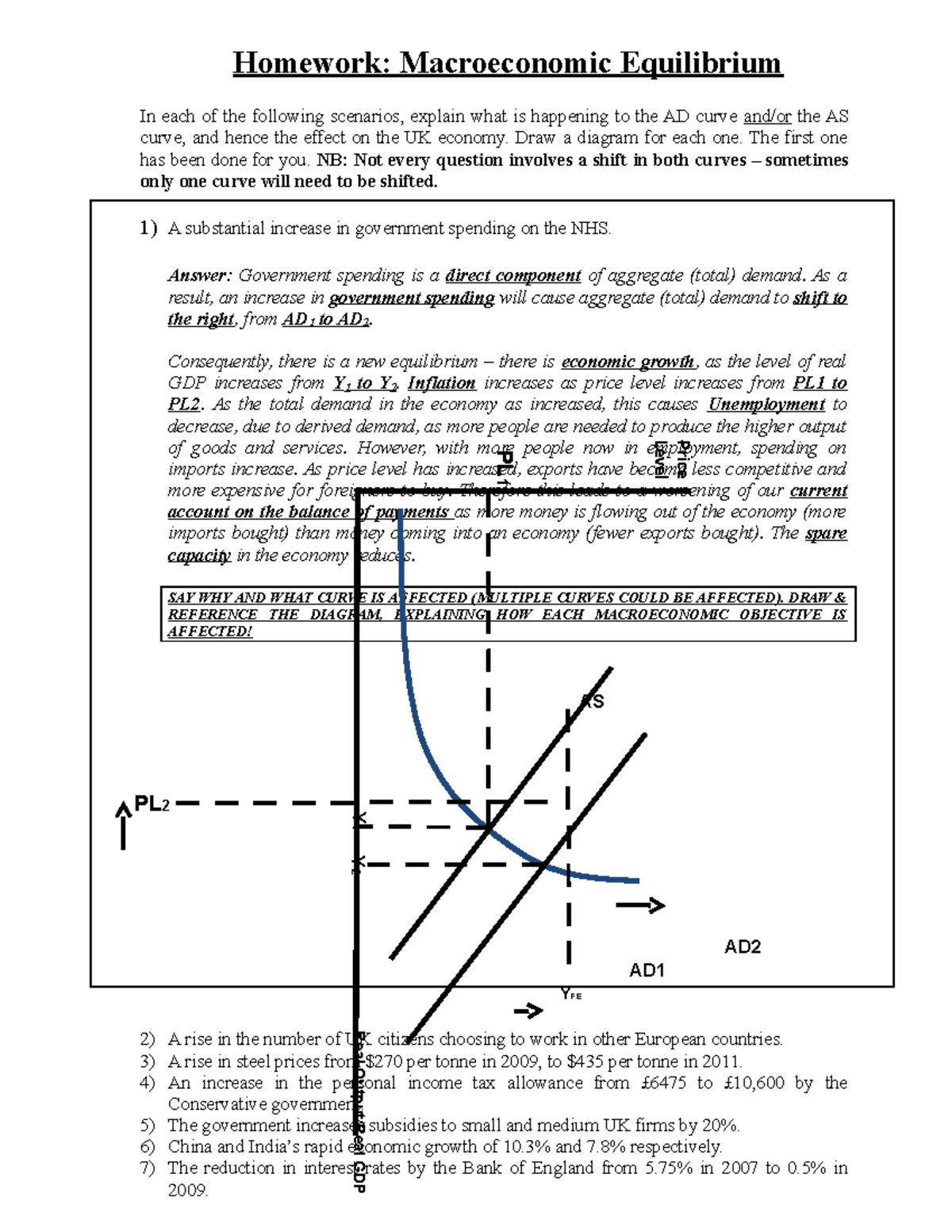 Sheet 3 - Macroeconomic Equilibrium - Homework: Macroeconomic ...