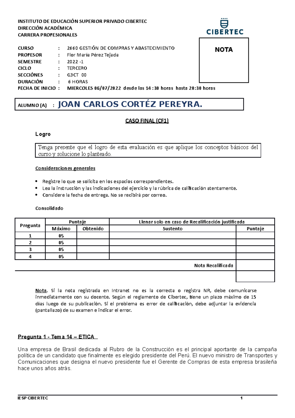 2660 Gestión DE Compras Y Abastecimiento G3CT CF 1 FLOR Perez Tejada ...