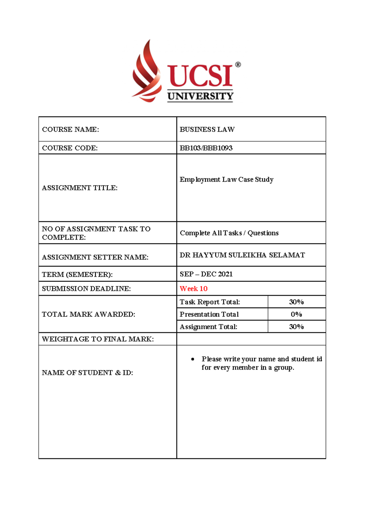 Assignment BB130BBB1093 business law COURSE NAME BUSINESS LAW