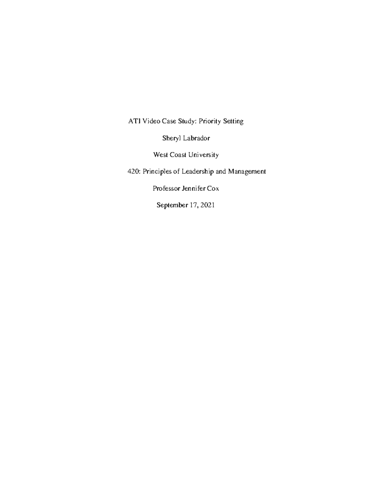 ati video case study nursing process and priority setting