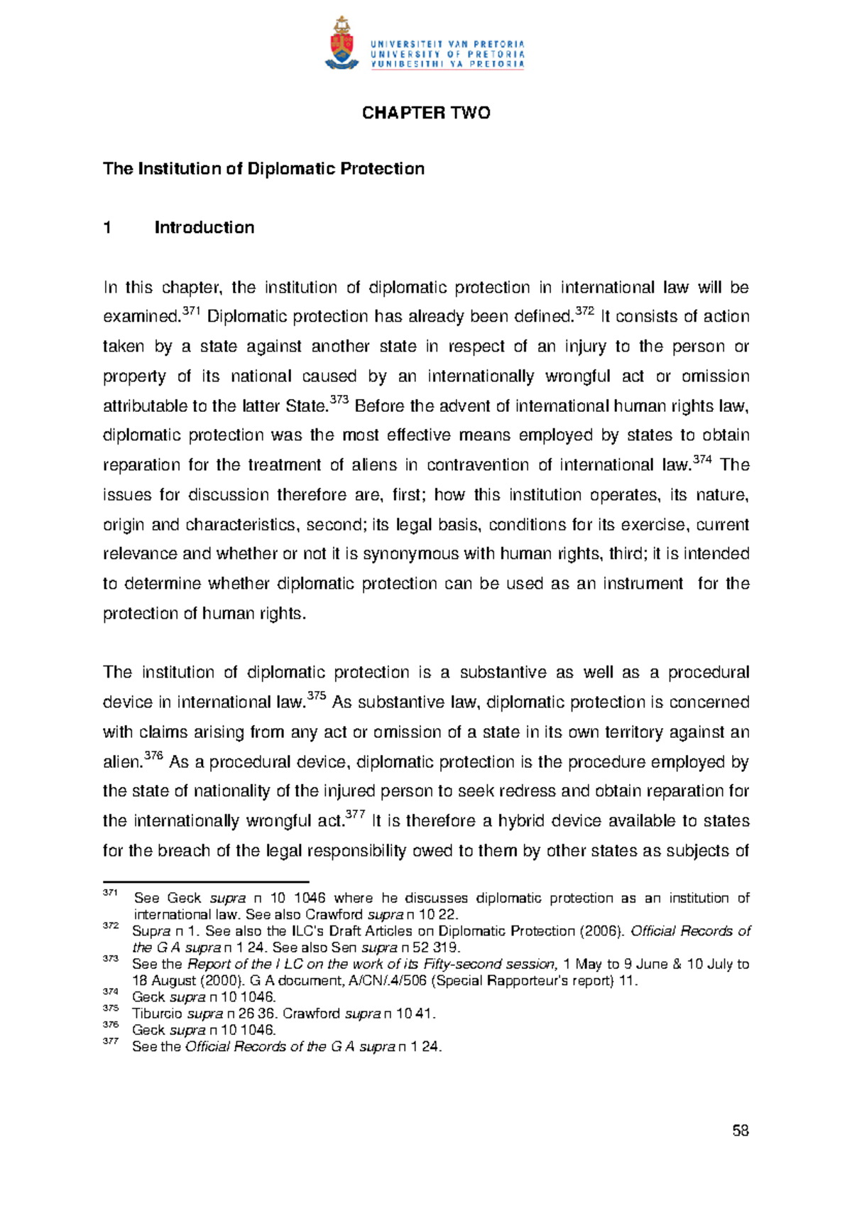 02chapter 2 - Note - CHAPTER TWO The Institution of Diplomatic ...