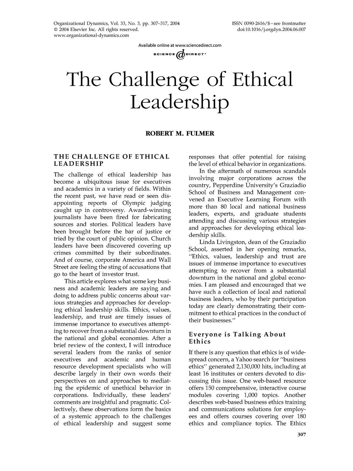 case study ethical leadership