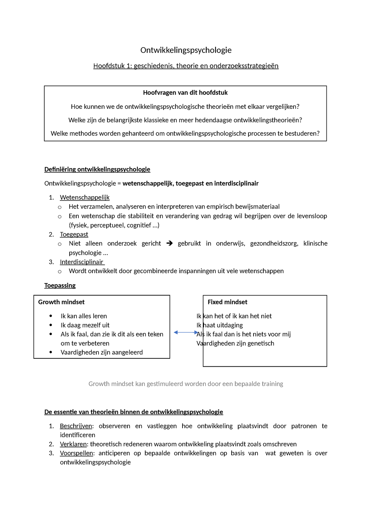 Ontwikkelingspsychologie Eigen Samenvatting - Ontwikkelingspsychologie ...