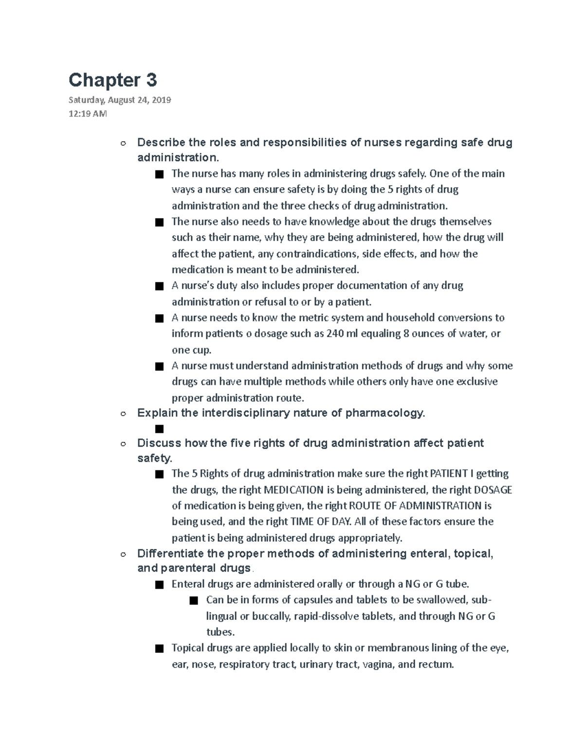 Ch 3 - Lecture Notes Chapter 3 - Chapter 3 Saturday, August 24, 2019 12 ...