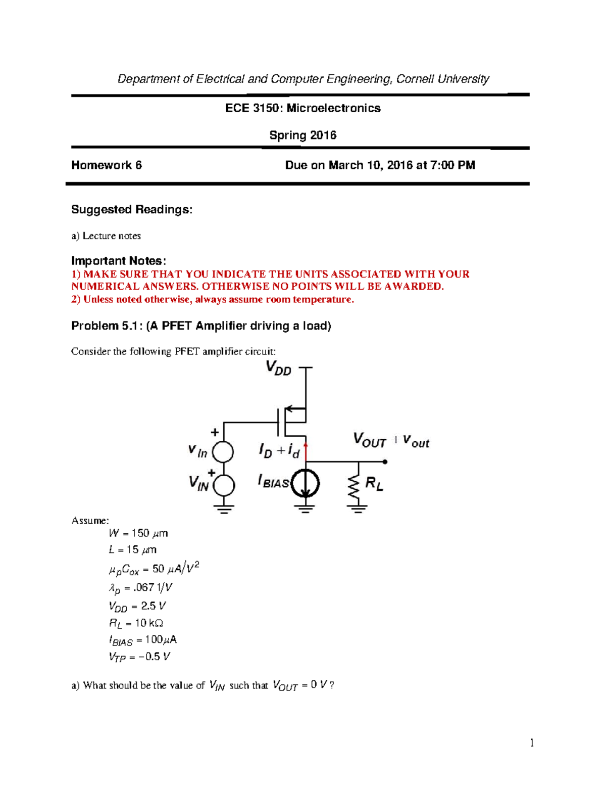 Seminar assignments - Homework 6 - Department of Electrical and ...