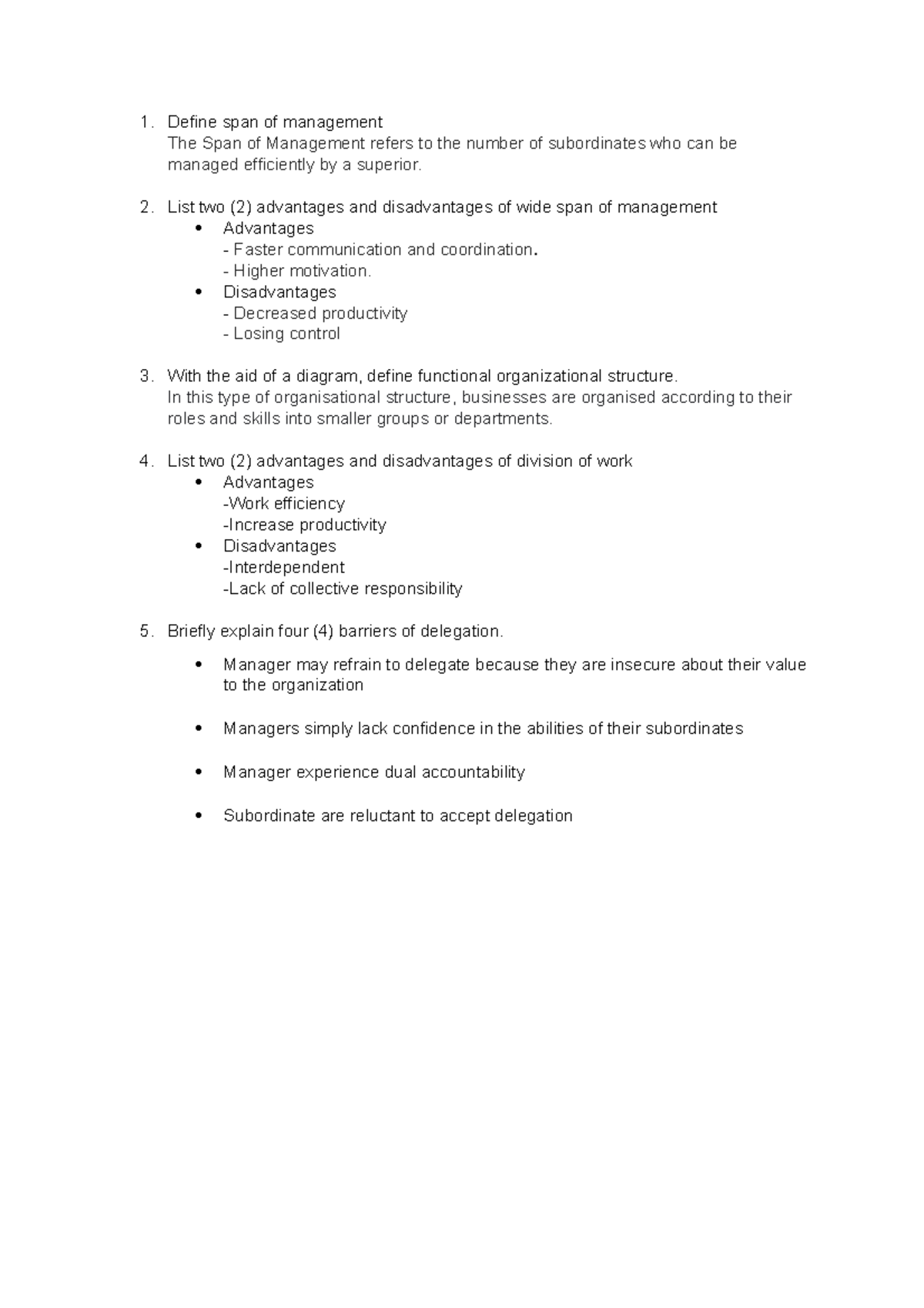 Tutorial 4mgt - Define Span Of Management The Span Of Management Refers 