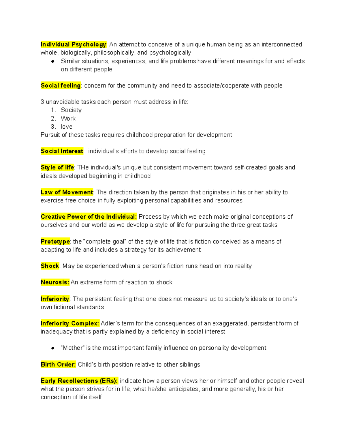 Ch4 Alfred Adler - Summary Personality Theories - Individual Psychology ...