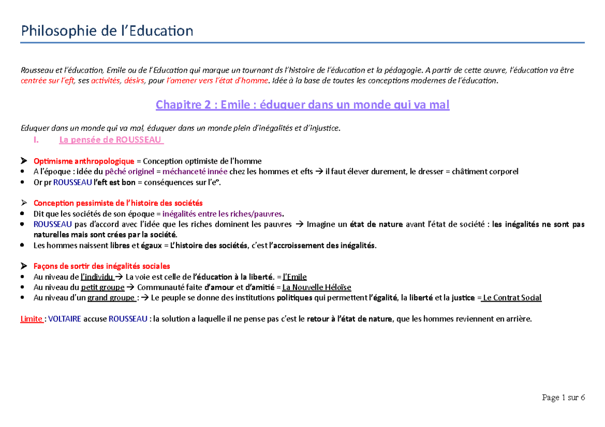 Fiche Révision Philo La Justice Et Le Droit Fiche de révision philosophie de l'éducation - Philosophie de Rousseau et  Emile ou de qui marque un - Studocu