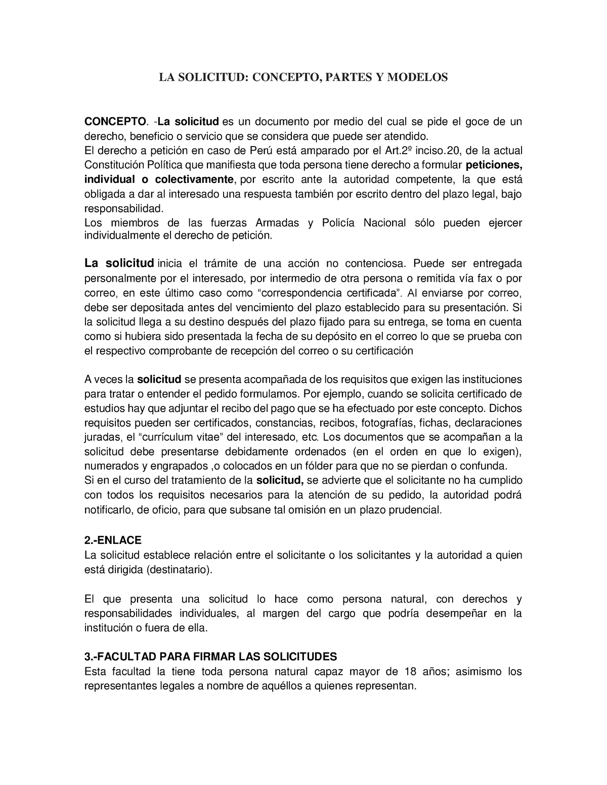 1 La Solicitud La Solicitud Concepto Partes Y Modelos Concepto La Solicitud Es Un 5816