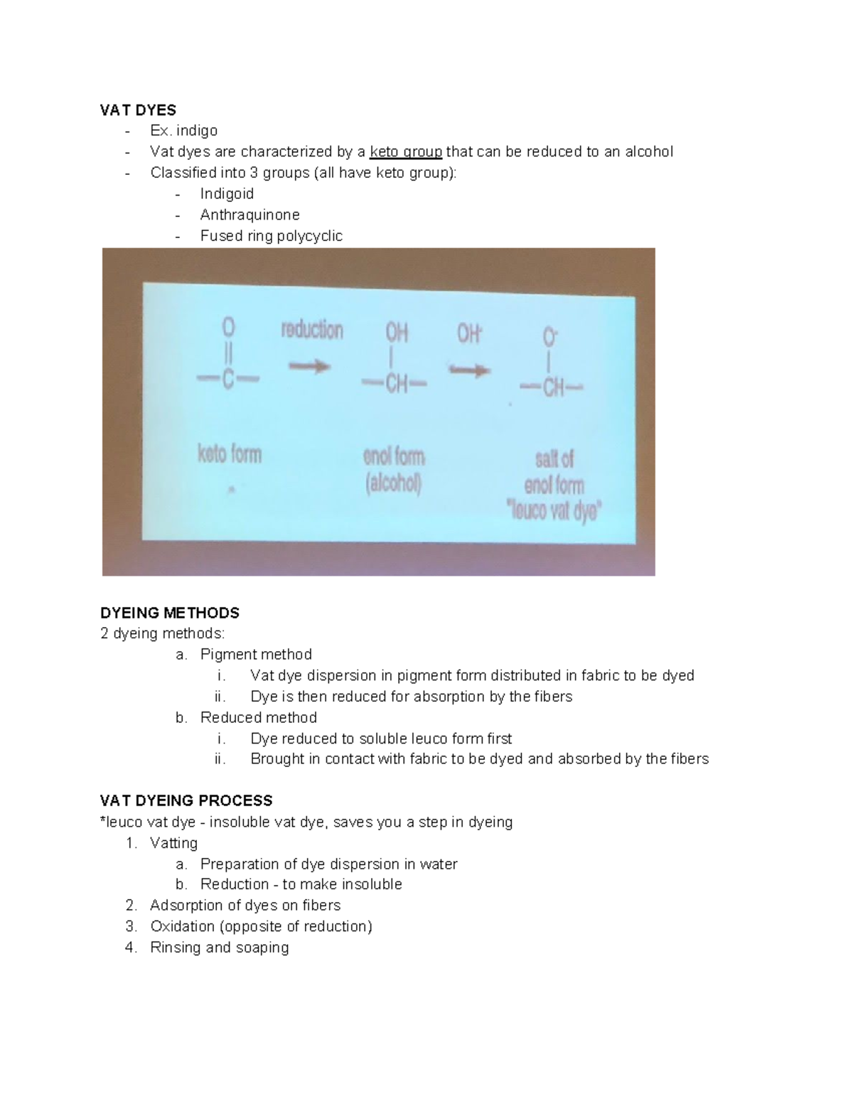 Vat Dyes, Sulfur Dyes, Azoic Dyes - VAT DYES Ex. Indigo Vat Dyes Are ...