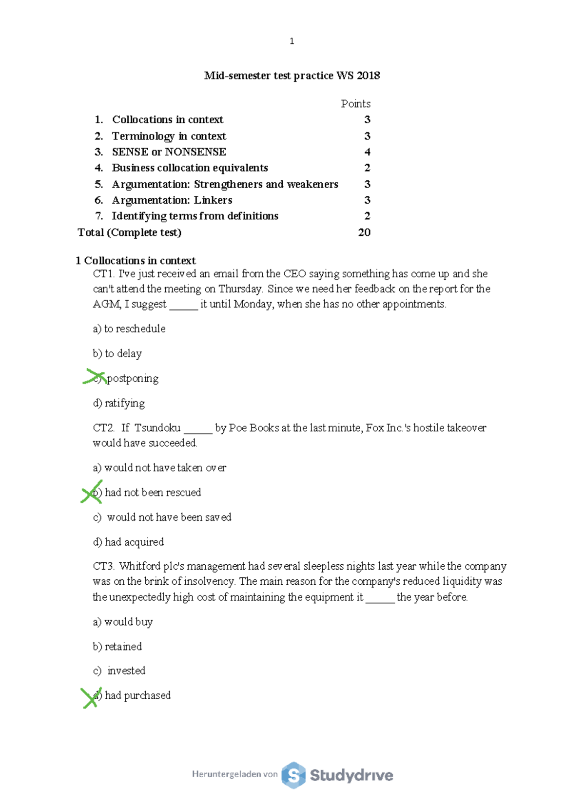 Midterm Practice Answers - Mid-semester Test Practice WS 2018 Points ...