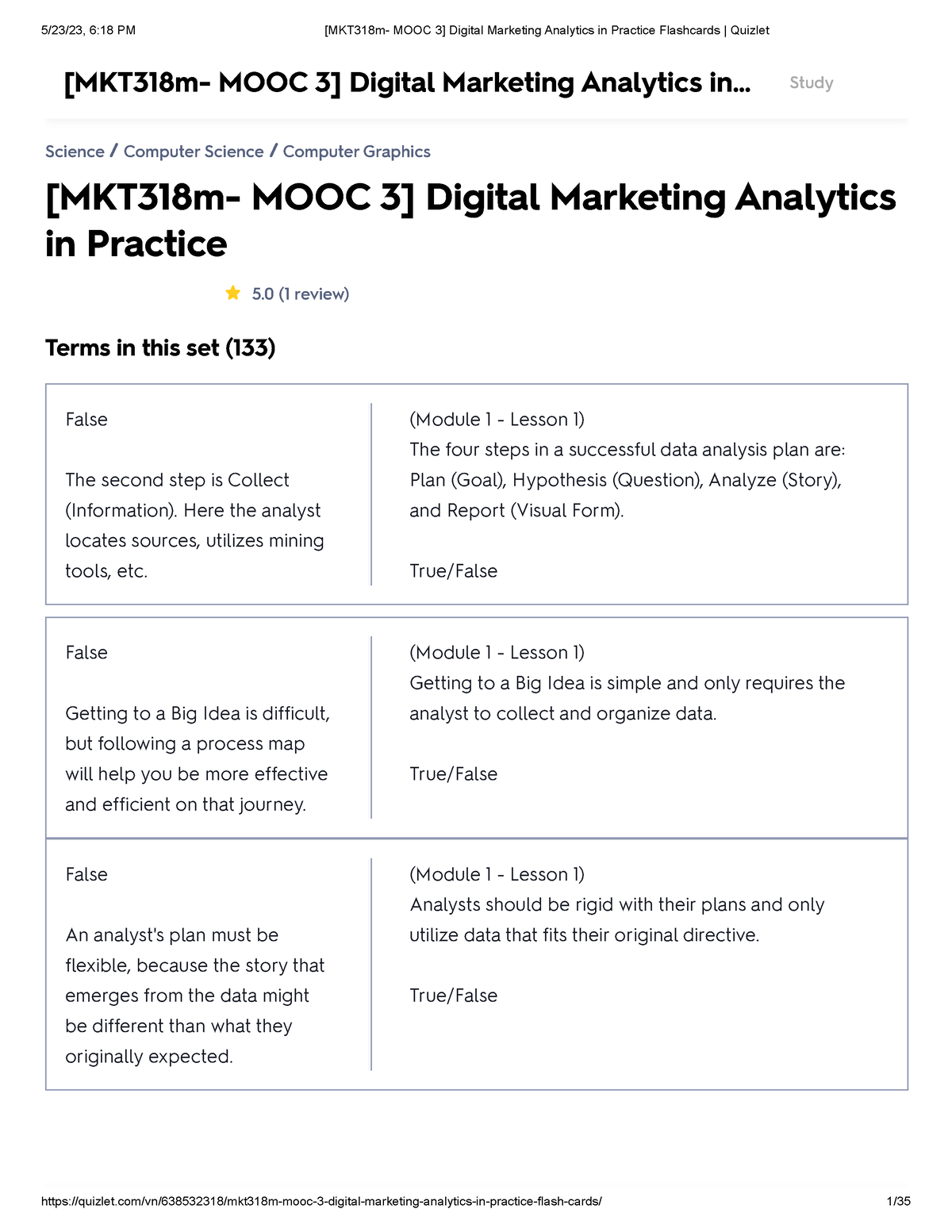 [MKT318m- MOOC 3] Digital Marketing Analytics In Practice Flashcards ...