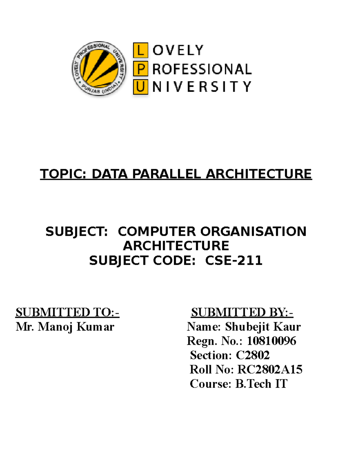 Computer network Assignment for the fundamental topics - TOPIC: DATA ...