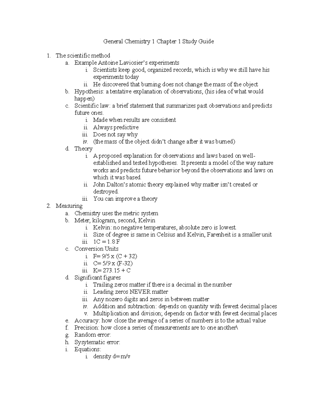 Chemistry Ch 1 Gen Chem 1 Ch 1 Study Guide General Chemistry 1 Chapter 1 Study Guide The Chemistry Ch 1 Gen Chem 1 Ch 1 Study Guide General Chemistry 1 Chapter 1 Study Guide The