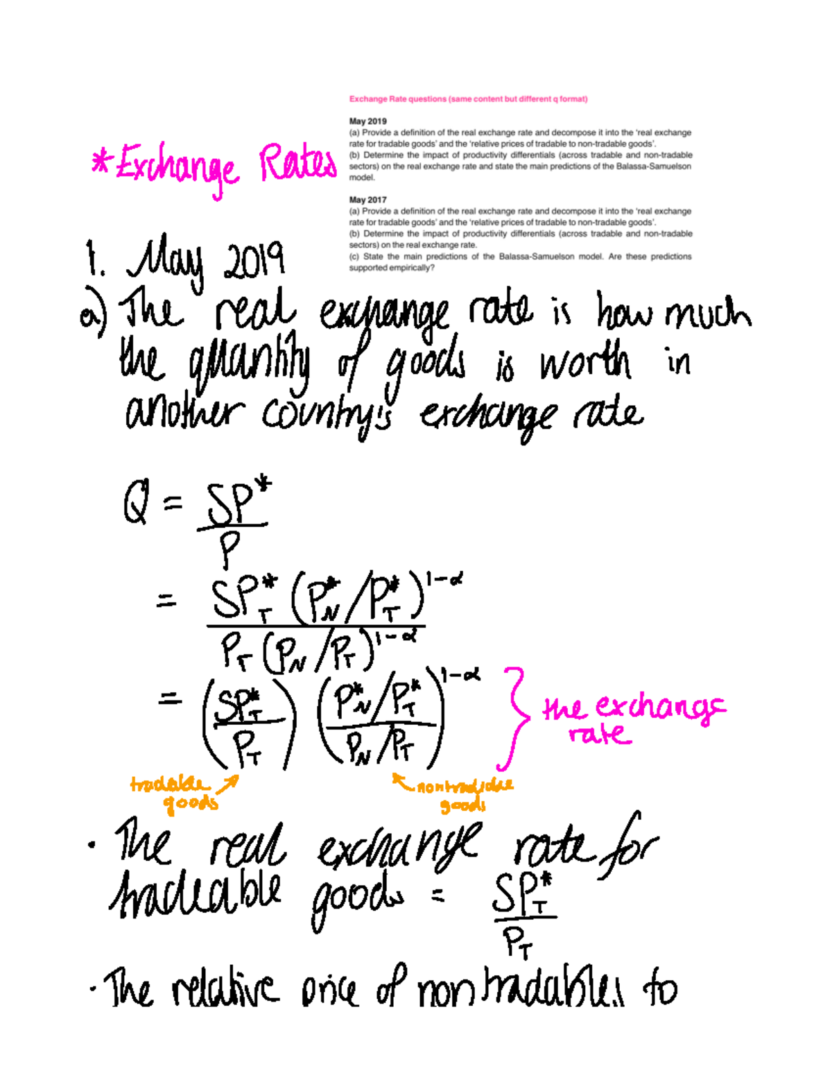 Past paper questions exchange rates - BEE2026 - Studocu