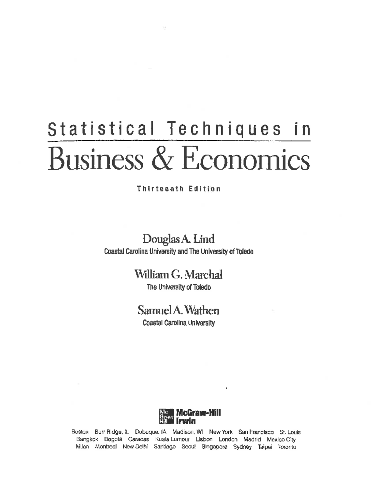 Statistical Techniques In Business Economics Part 1 - Manajemen - Studocu