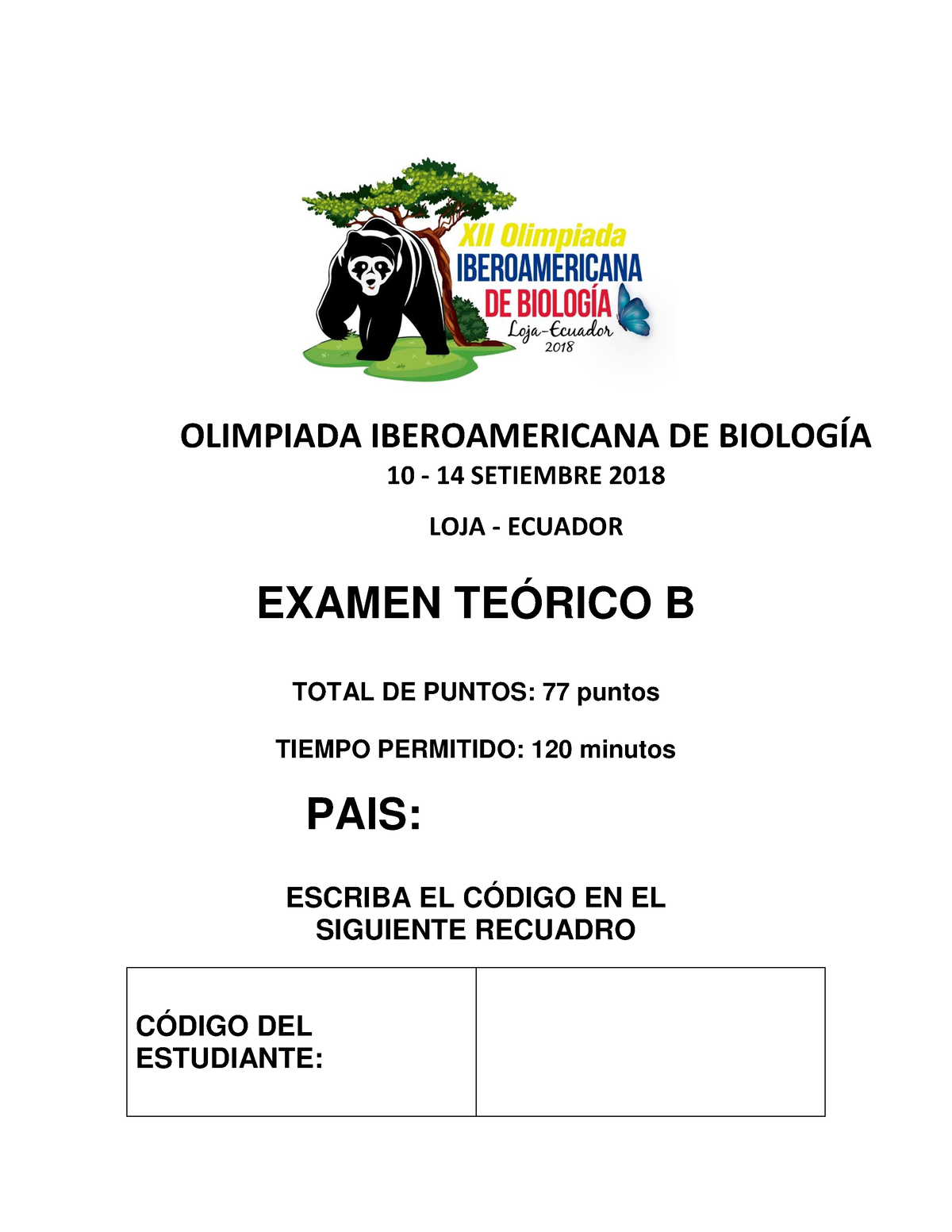 2018 OIAB Examen Teorico B Espanol Con Respuestas - EXAMEN TEÓRICO B ...